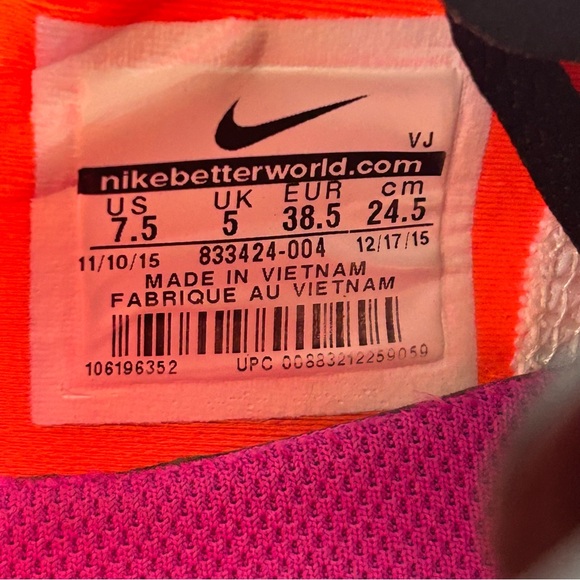 Nike Free TR 6 Running Shoes Orange Black  Athletic 833424-004; Women’s Size 7.5 - Picture 2 of 15